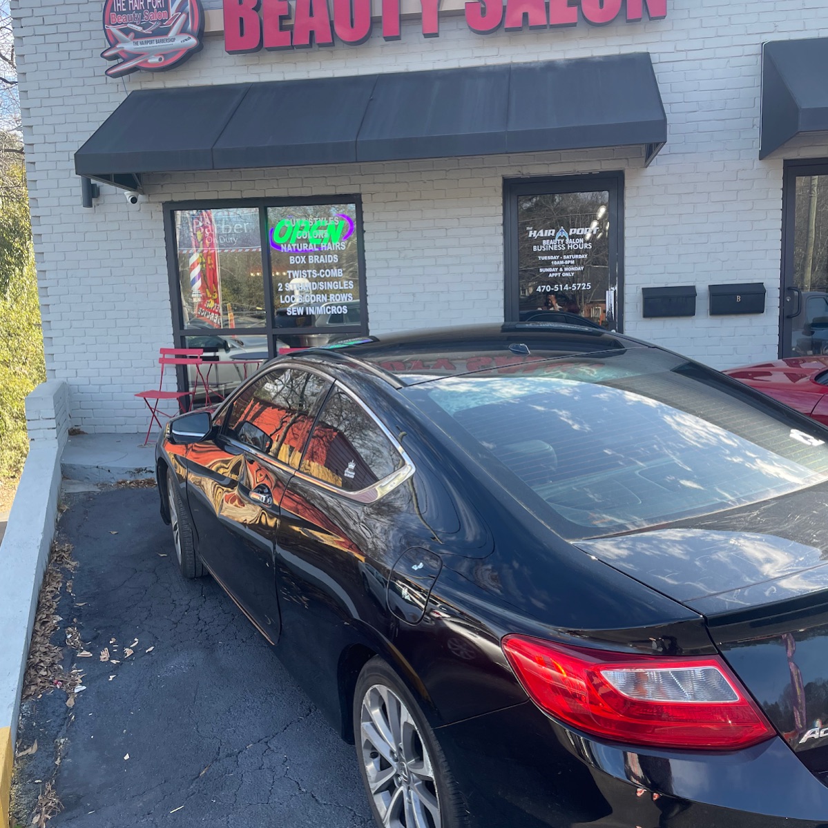The HairPort storefront on Lawrenceville Hwy in Decatur, GA